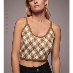 Zara cropped argyle knit vest NWOT